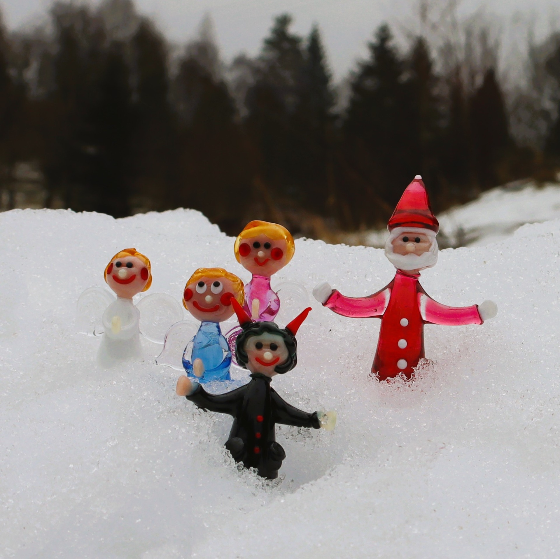 Mikuláš, čert a andílci